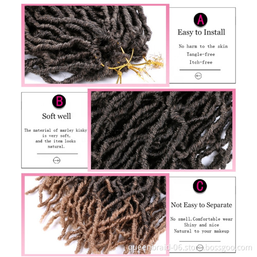 Wavy Faux Locs Crochet Hair For Black Women 21 Strands Crochet Hair Extensions 18 Inches Soft Nu locs Hair Products